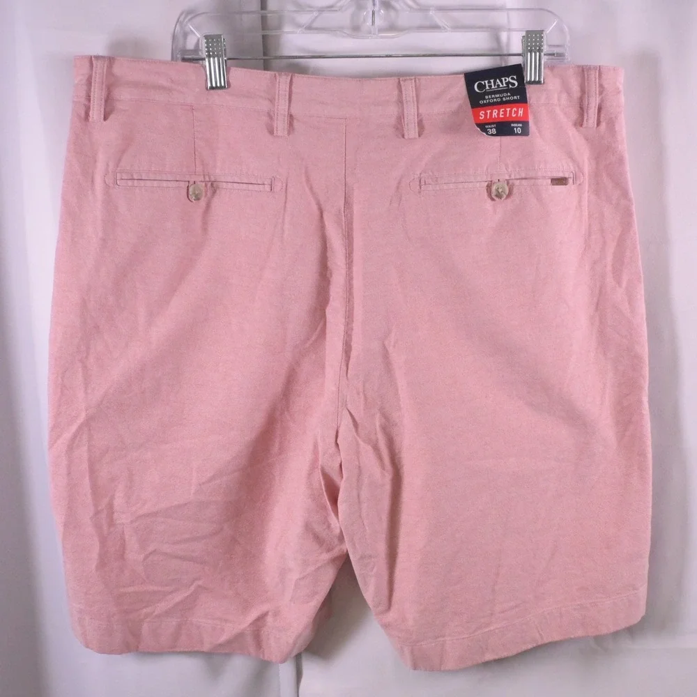 NWT‎ Chaps Pink Oxford Stretch High Rise Bermuda Shorts Men's 38 40x9.5